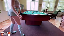 Babe with Big Ass Hardcore Sex and Blowjob On The Pool Table POV
